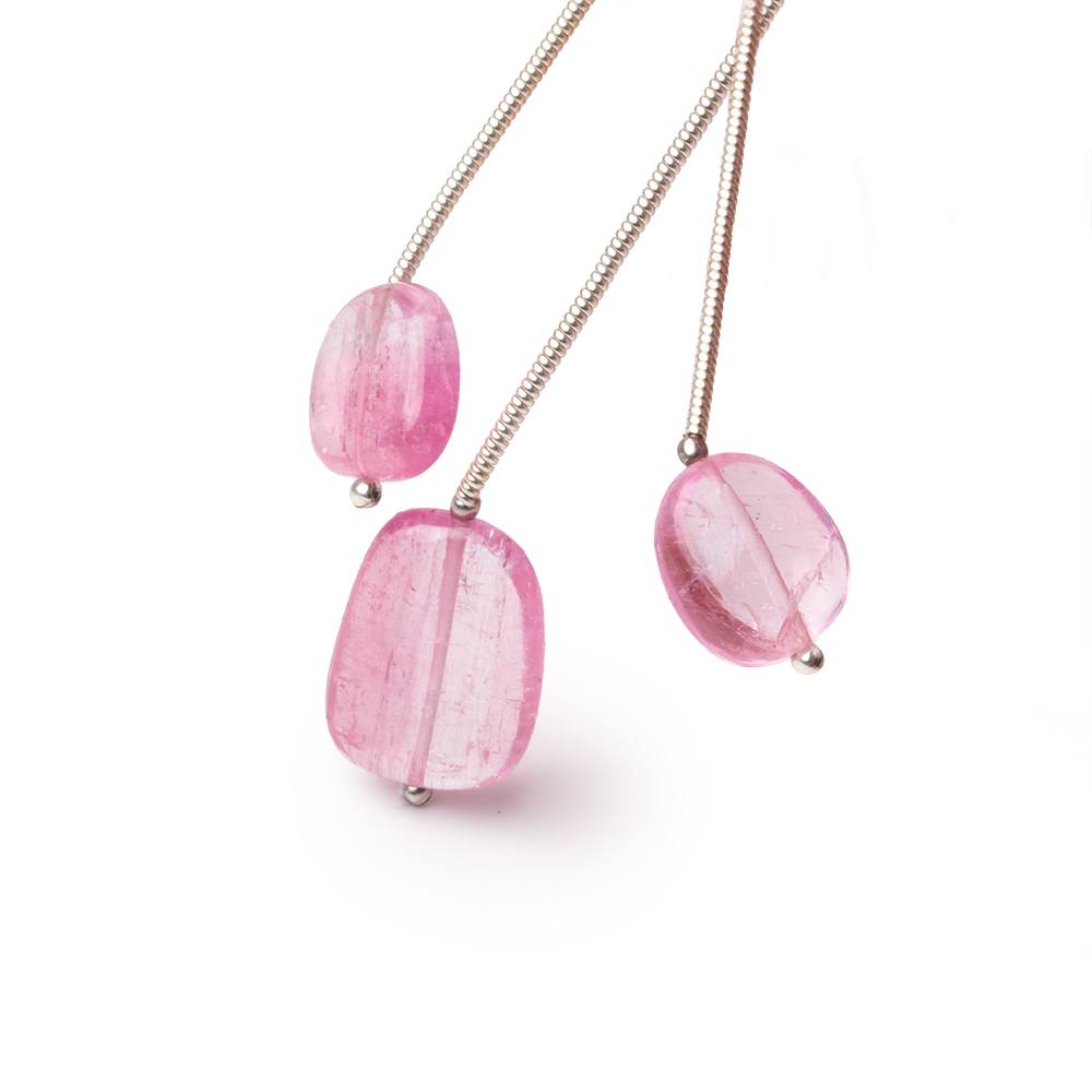 10-15mm Rubellite Tourmaline Plain Nugget Focal Beads Set of 3 AA (ONLINE ORDER ONLY)