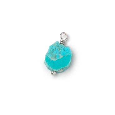 10-15mm Silver Wire Wrapped Sleeping Beauty Turquoise Slice Pendant 1 piece (ONLINE ORDER ONLY)