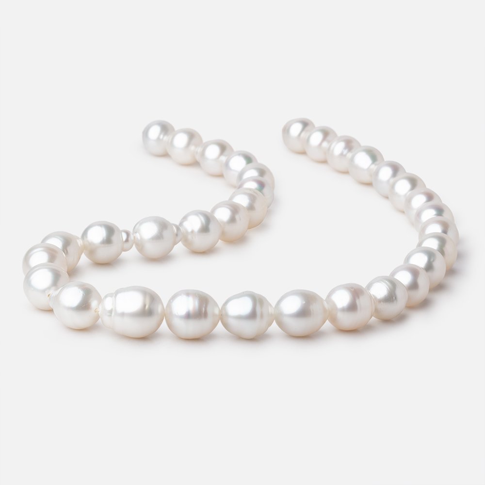 10-15mm White South Sea Saltwater Pearls 16 inch 33 Beads AA (ONLINE ORDER ONLY)