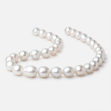 10-15mm White South Sea Saltwater Pearls 16 inch 33 Beads AA (ONLINE ORDER ONLY)