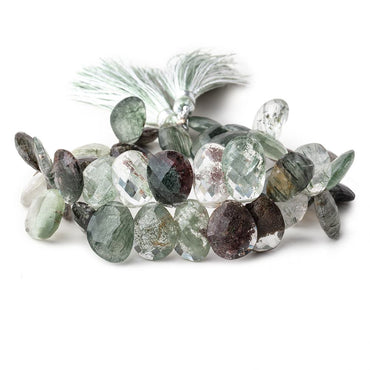 10-16mm Moss & Tourmalinated Quartz Faceted Free Shape 8 inch 41 Beads (ONLINE ORDER ONLY)