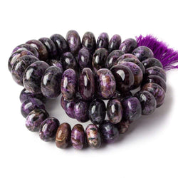 10-17mm Charoite Plain Rondelle Beads 18 inch 56 pieces (ONLINE ORDER ONLY)