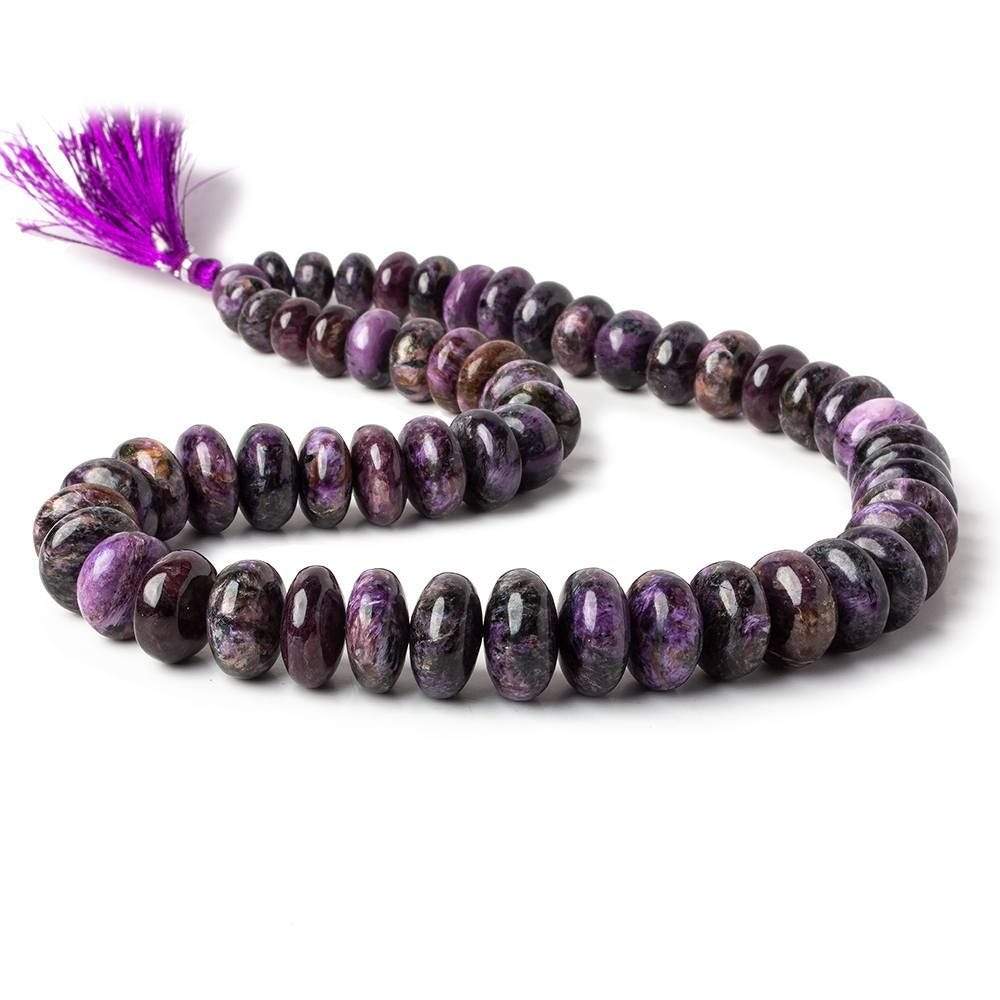 10-17mm Charoite Plain Rondelle Beads 18 inch 56 pieces (ONLINE ORDER ONLY)