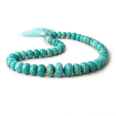 10-17mm Turquoise plain rondelle beads 18 inch 53 pieces (ONLINE ORDER ONLY)
