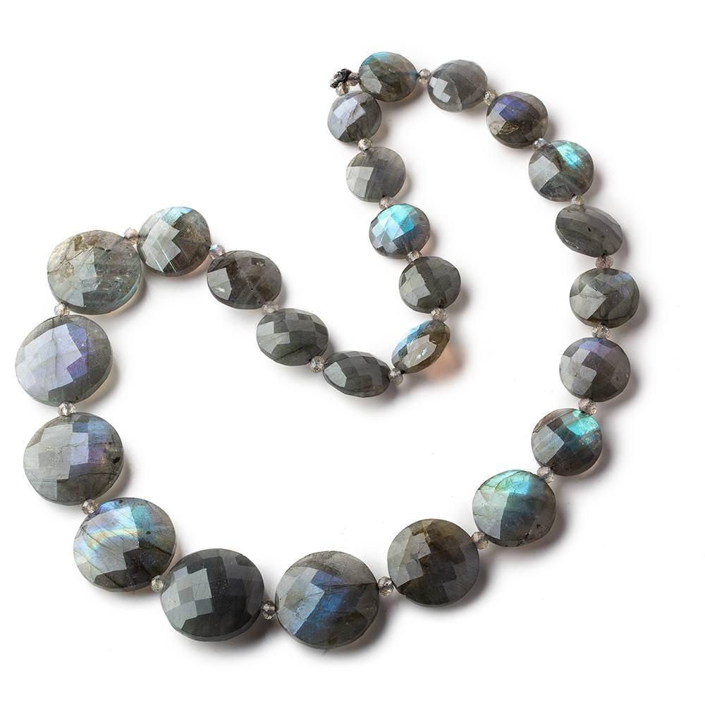 10-18mm Labradorite Faceted Coin Beads 16 inch 26 pieces A (ONLINE ORDER ONLY)