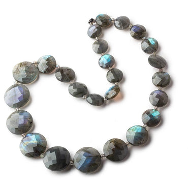 10-18mm Labradorite Faceted Coin Beads 16 inch 26 pieces A (ONLINE ORDER ONLY)