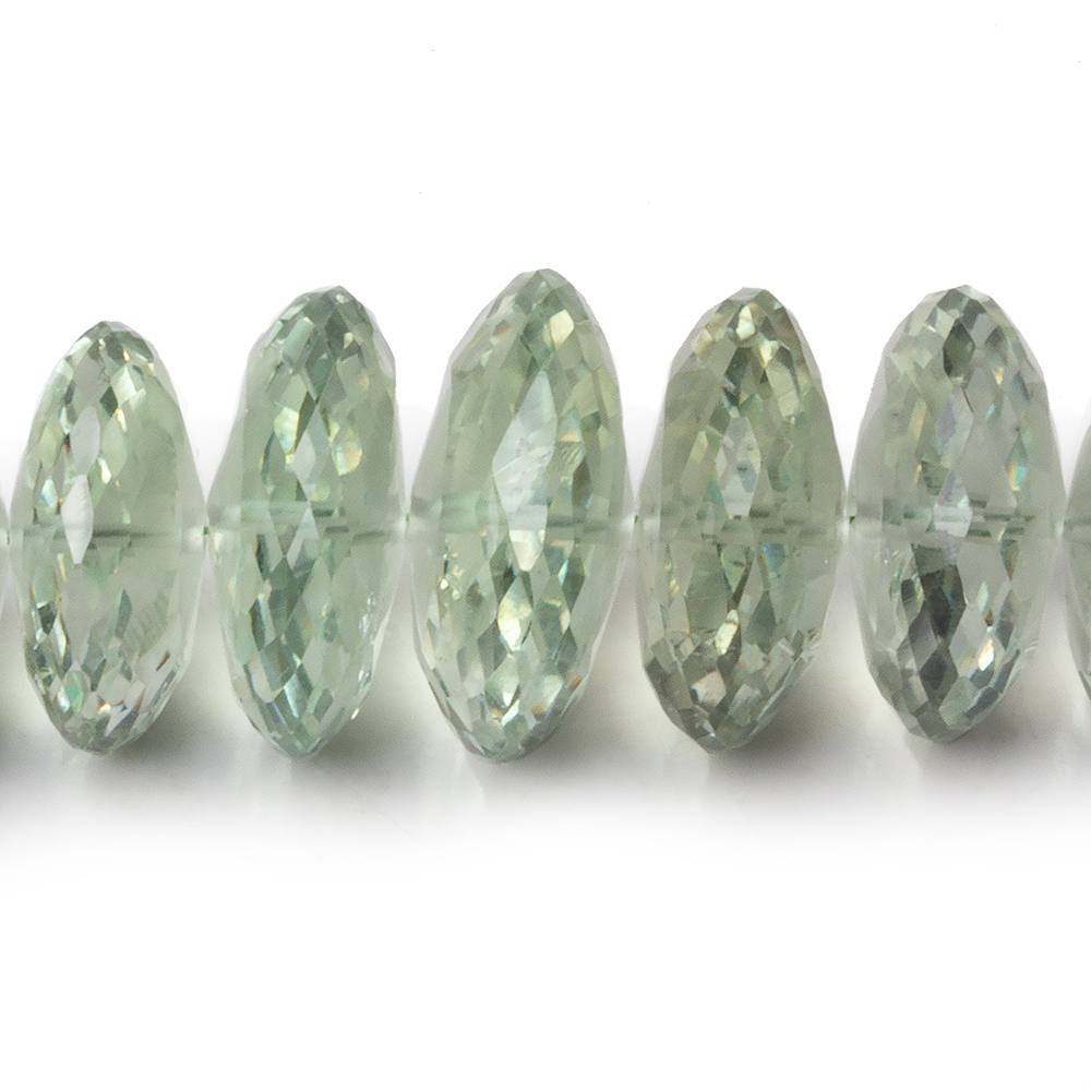 10-19mm Prasiolite (Green Amethyst) German faceted rondelles 16 inch 68 beads AAA (ONLINE ORDER ONLY)