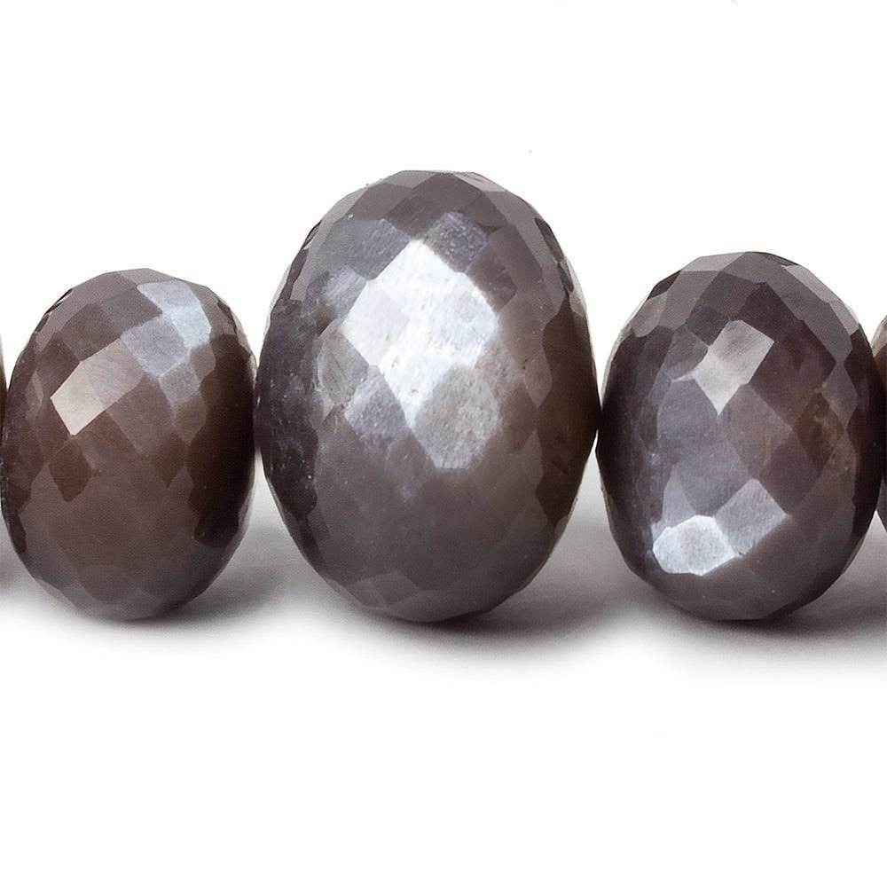 10-24mm Chocolate Brown Moonstone faceted rondelle beads 16 inch 39 pieces (ONLINE ORDER ONLY)