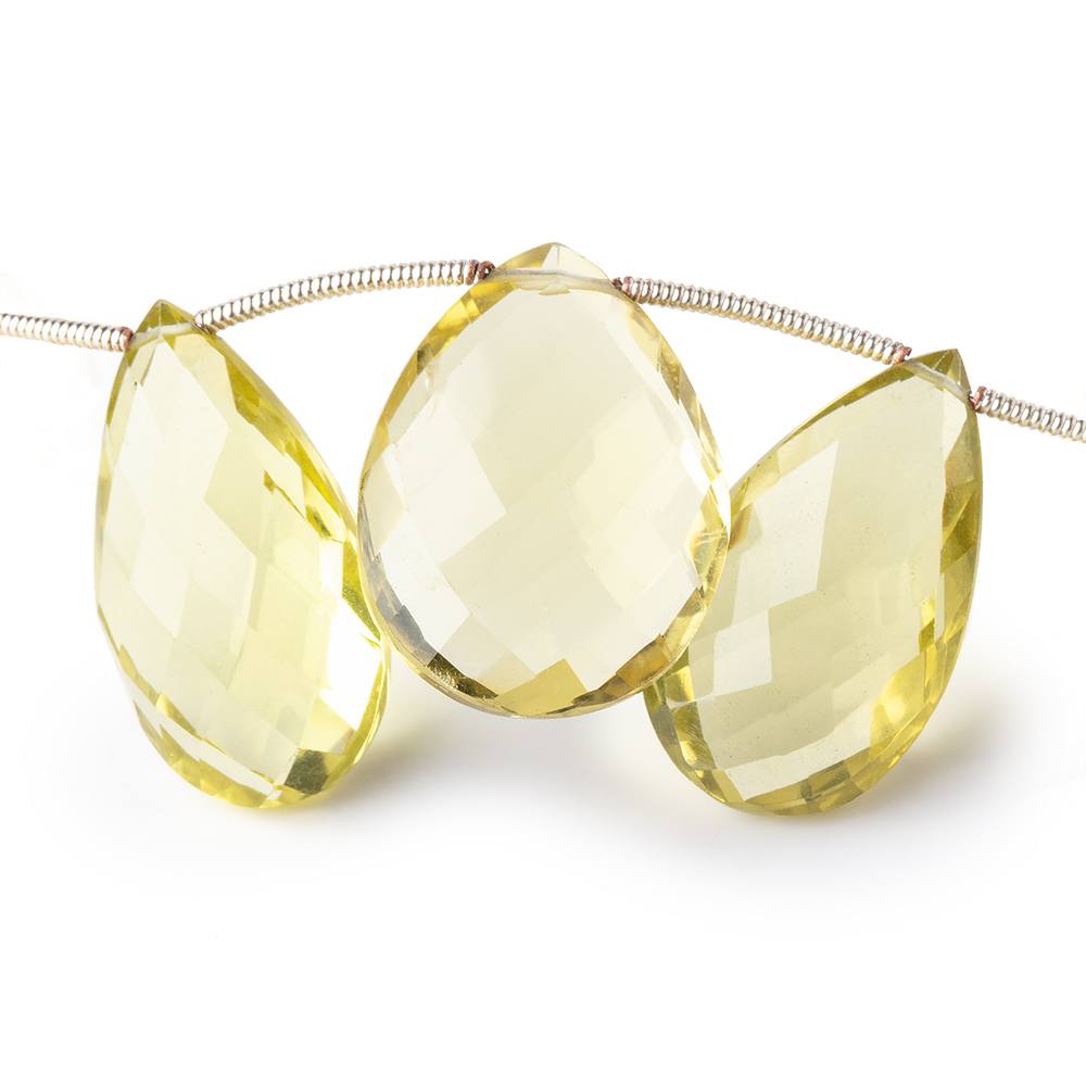 10-30mm Lemon Quartz Faceted Pear Beads 8 inch 13 pieces (ONLINE ORDER ONLY)
