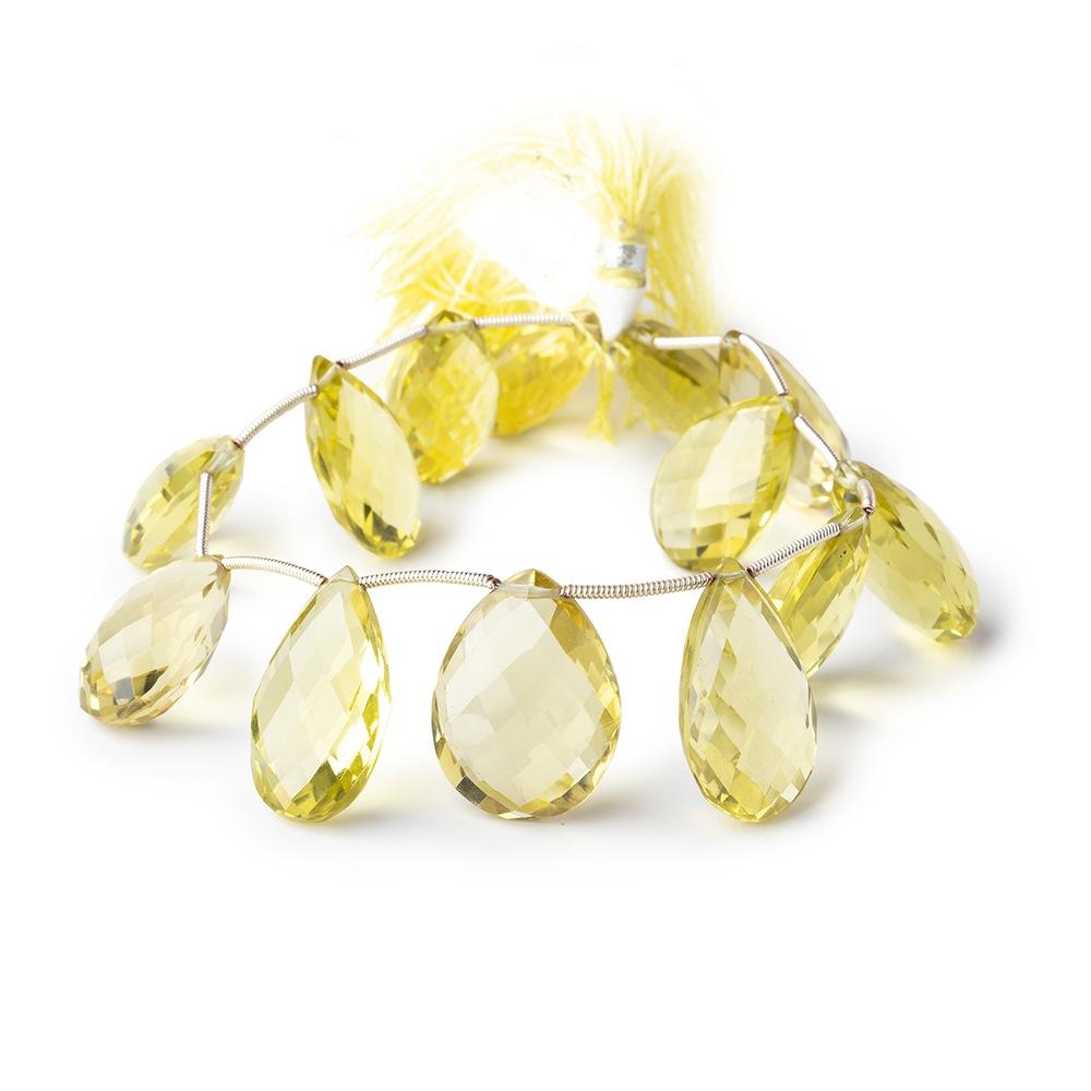 10-30mm Lemon Quartz Faceted Pear Beads 8 inch 13 pieces (ONLINE ORDER ONLY)