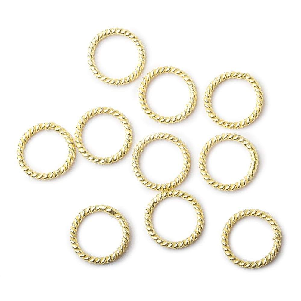 10mm Twisted Vermeil closed Jumpring 10 pcs per bag (ONLINE ORDER ONLY)