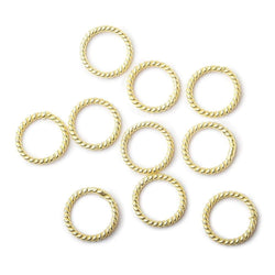10mm Twisted Vermeil closed Jumpring 10 pcs per bag (ONLINE ORDER ONLY)