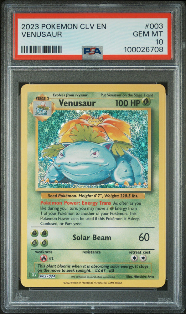 Graded 2023 PKM CLV EN Venusaur & Lugia Ex Deck #003 Venusaur Trading Card Game PSA 10 Gem Mint (ONLINE ORDER ONLY)