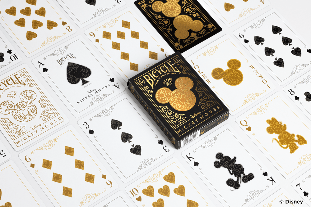 Disney Mickey Mouse inspired Black and Gold Playing Cards (ONLINE ORDER ONLY)