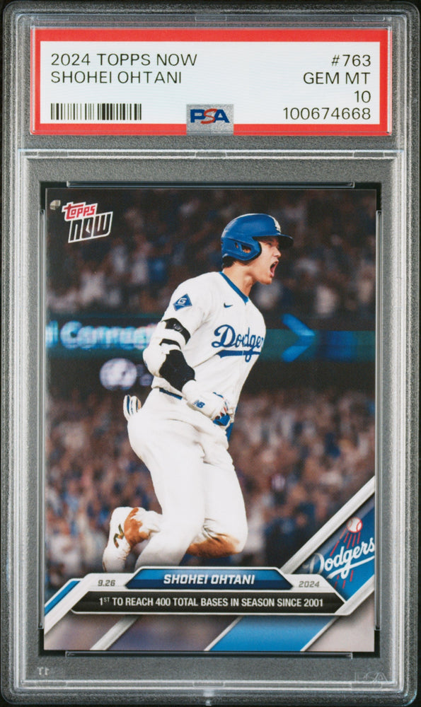 Graded 2024 Topps Now Shohei Ohtani #763 1st to Reach 400 Total Bases in Season Since 2001 Baseball Card PSA 10 Gem Mint (ONLINE ORDER ONLY)
