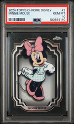 Graded 2024 Topps Chrome Disney Minnie Mouse #2 Trading Card PSA 10 Gem Mint