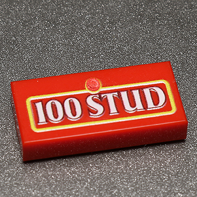 100 Stud Custom Printed 1x2 Tile made using LEGO part - B3 Customs (Online Order Only)