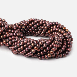6-7.5mm Cherry Brown Off Round 2.5mm Large Hole Pearls 15 inch 75 pieces (ONLINE ORDER ONLY)