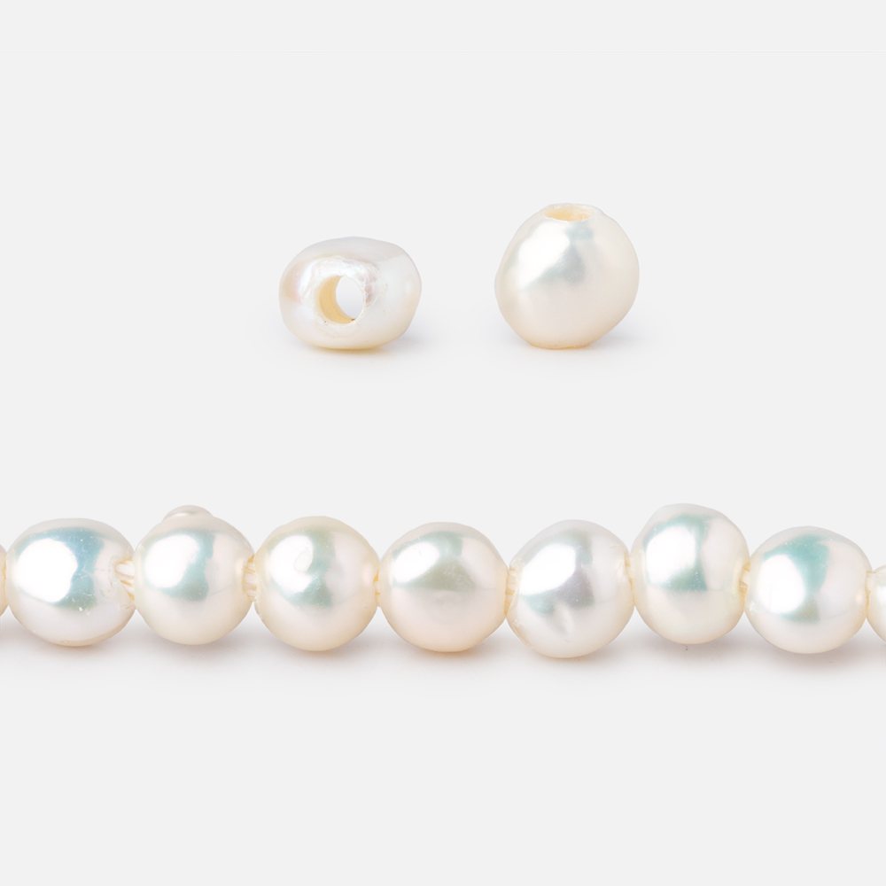 5-6mm Cream Baroque 2mm Large Hole Pearls 15 inch 64 pieces (ONLINE ORDER ONLY)