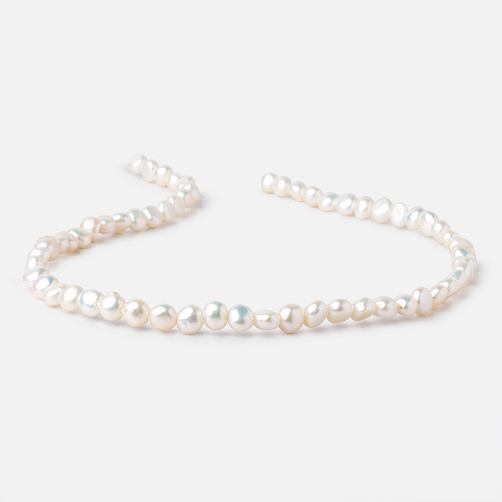 5-6mm Cream Baroque 2mm Large Hole Pearls 15 inch 64 pieces (ONLINE ORDER ONLY)