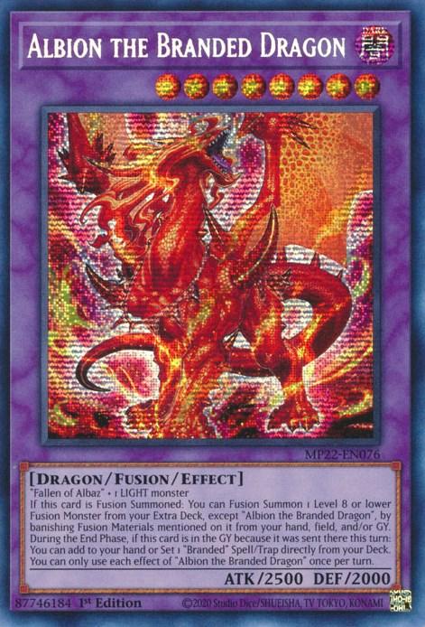 Albion the Branded Dragon [MP22-EN076] Prismatic Secret Rare (ONLINE ORDER ONLY)