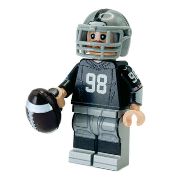#98 DE Las Vegas Football Player Minifig made using LEGO parts - B3 Customs (Online Order Only)