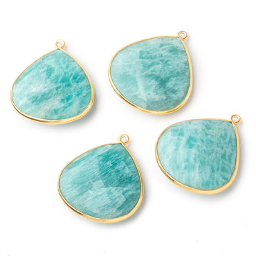 26x26mm Vermeil Bezeled Amazonite Heart Focal Bead Pendant 1 pc (ONLINE ORDER ONLY)