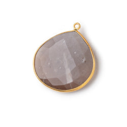 26x26mm Vermeil Bezeled Chocolate Moonstone Heart Focal Pendant 1 pc (ONLINE ORDER ONLY)