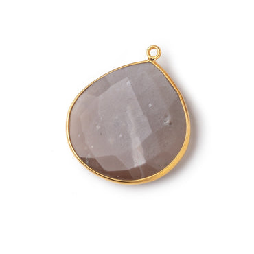 26x26mm Vermeil Bezeled Chocolate Moonstone Heart Focal Pendant 1 pc (ONLINE ORDER ONLY)