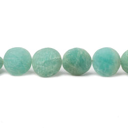 10.5-11.5mm Matte Amazonite plain coin beads 7.5 inch 17 pieces (ONLINE ORDER ONLY)