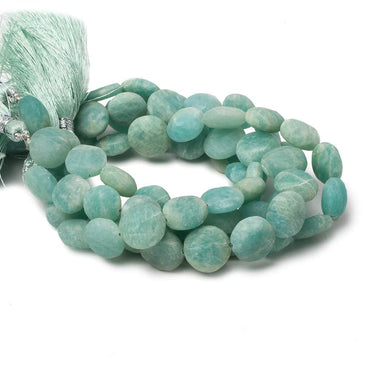 10.5-11.5mm Matte Amazonite plain coin beads 7.5 inch 17 pieces (ONLINE ORDER ONLY)