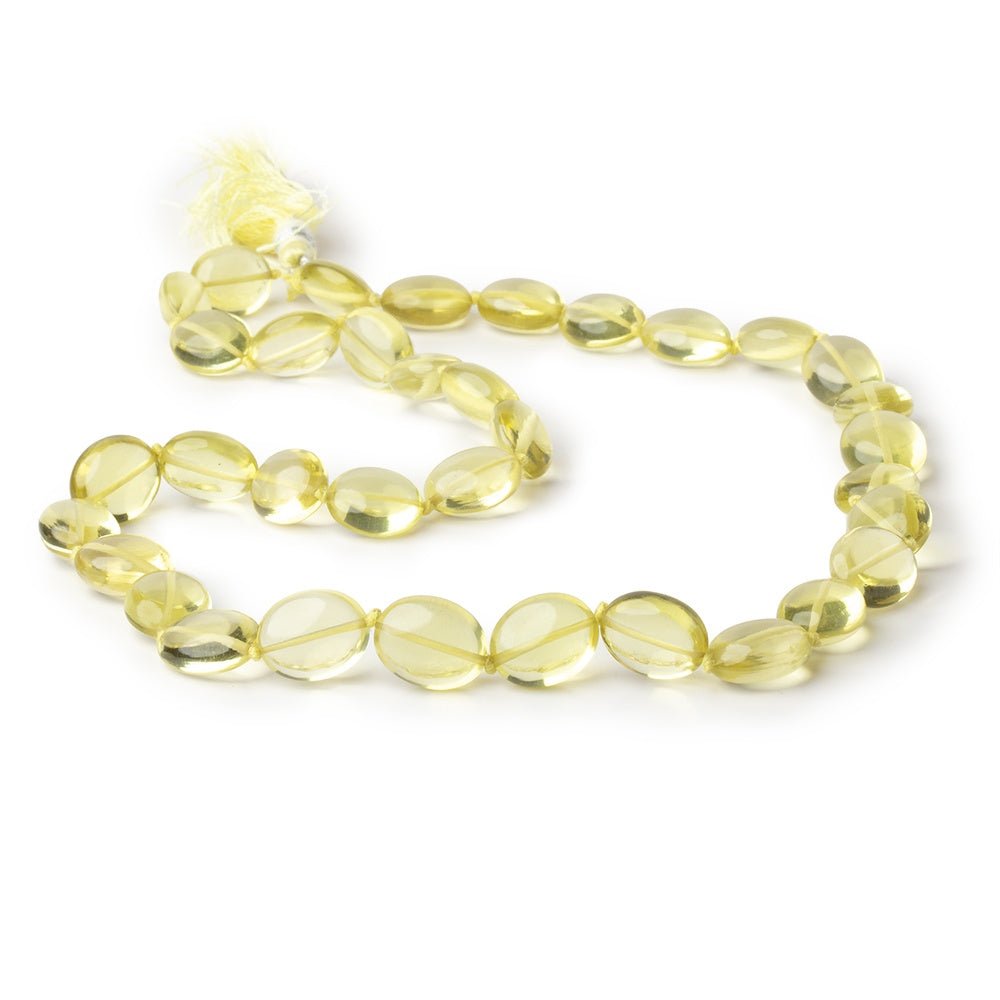 10.5-12.5mm Lemon Quartz Plain Oval Beads 161 inch 35 pieces AA (ONLINE ORDER ONLY)