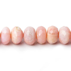 10.5-12.5mm Pink Peruvian Opal faceted rondelle 15.5 inch 58 beads AA grade (ONLINE ORDER ONLY)
