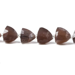 10.5-12mm Chocolate Moonstone faceted trillion beads 8 inch 16 pieces (ONLINE ORDER ONLY)