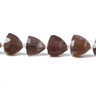 10.5-12mm Chocolate Moonstone faceted trillion beads 8 inch 16 pieces (ONLINE ORDER ONLY)
