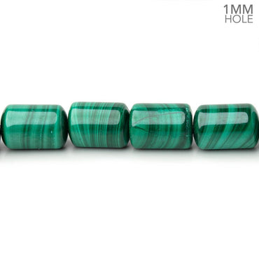 10.5-13.5mm Malachite Plain Tube Beads 14.5 inch 32 pieces 1mm Hole (ONLINE ORDER ONLY)