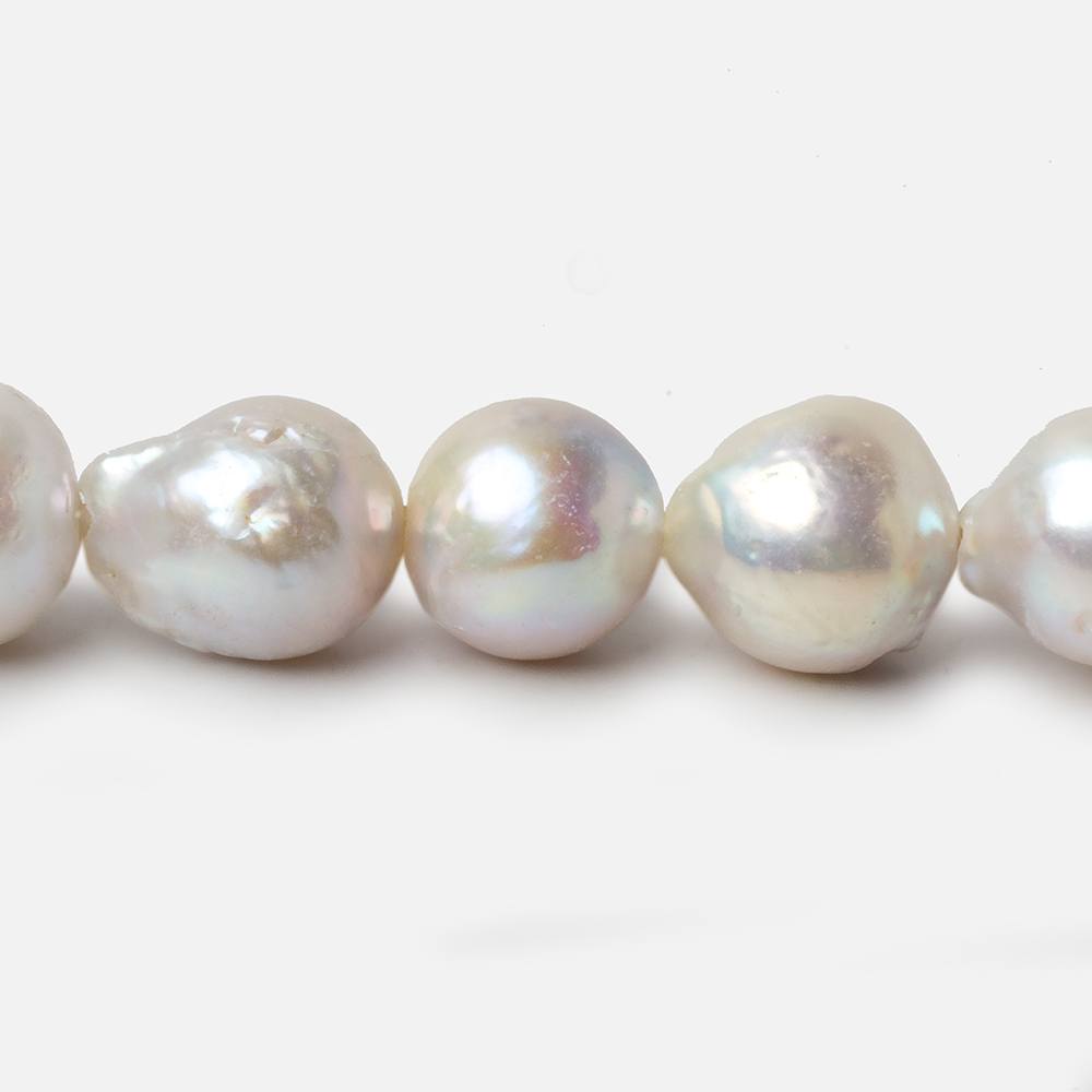 10.5-13mm Off White Baroque Large Hole pearls 8 inch 14 pieces (ONLINE ORDER ONLY)