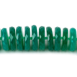 10.5-14.5mm Green Onyx faceted rondelle beads 16.5 inch 109 pieces A grade (ONLINE ORDER ONLY)
