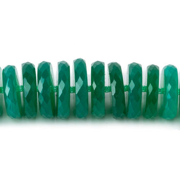10.5-14.5mm Green Onyx faceted rondelle beads 16.5 inch 109 pieces A grade (ONLINE ORDER ONLY)