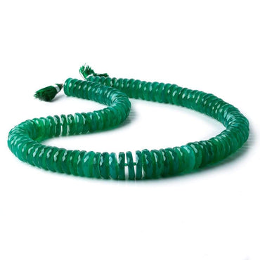 10.5-14.5mm Green Onyx faceted rondelle beads 16.5 inch 109 pieces A grade (ONLINE ORDER ONLY)