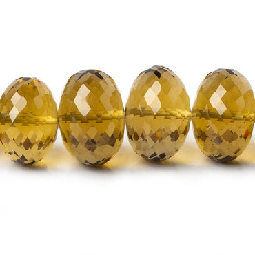 10.5-16mm Whiskey Quartz Faceted Rondelle Beads 16 inches 48 pcs AAA (ONLINE ORDER ONLY)