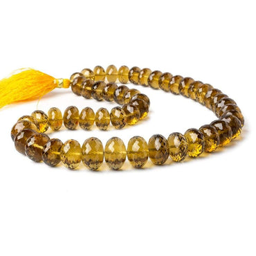 10.5-16mm Whiskey Quartz Faceted Rondelle Beads 16 inches 48 pcs AAA (ONLINE ORDER ONLY)