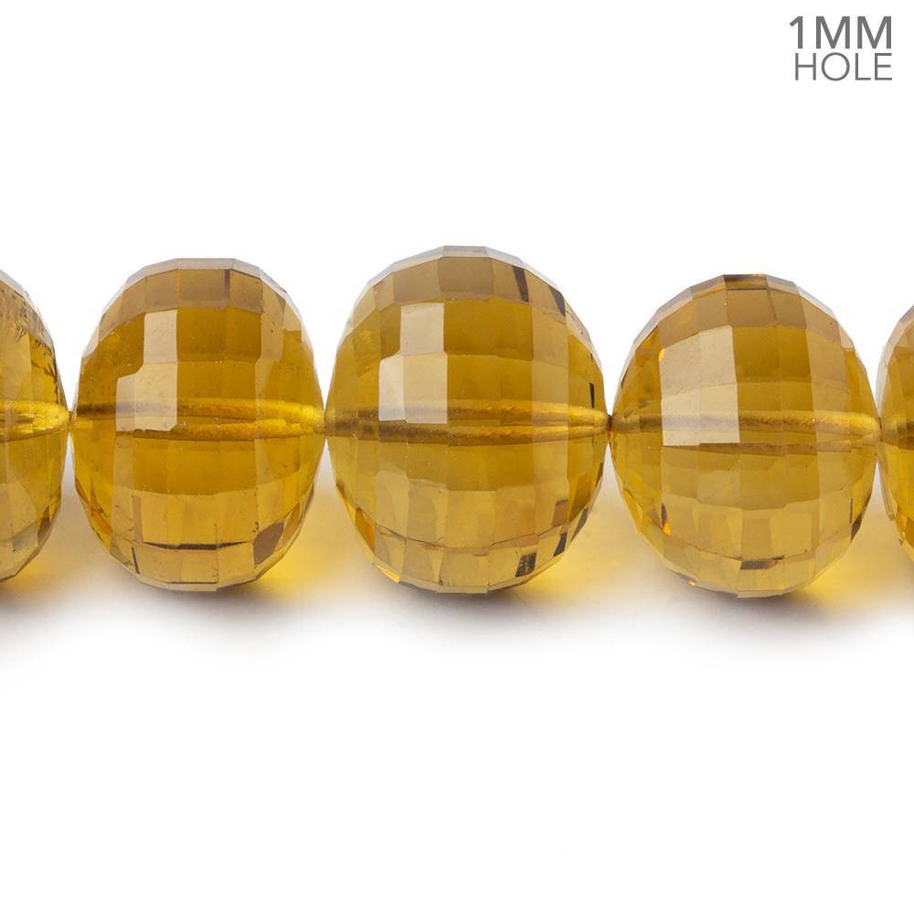 10.5-16mm Whiskey Quartz faceted rondelles 1mm large hole 16 inch 42 beads (ONLINE ORDER ONLY)