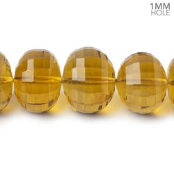 10.5-16mm Whiskey Quartz faceted rondelles 1mm large hole 16 inch 42 beads (ONLINE ORDER ONLY)