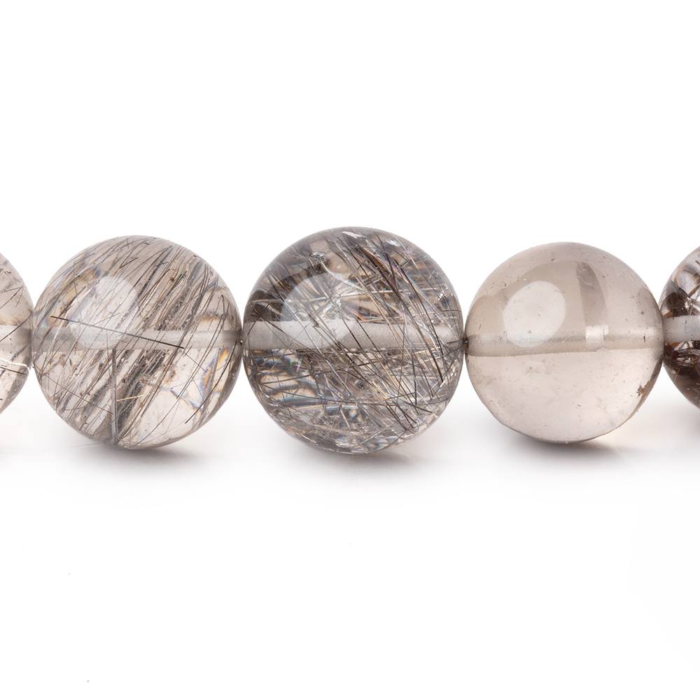 6.5-12mm Rutilated Quartz Plain Round Beads 14.5 inches 41 pieces (ONLINE ORDER ONLY)