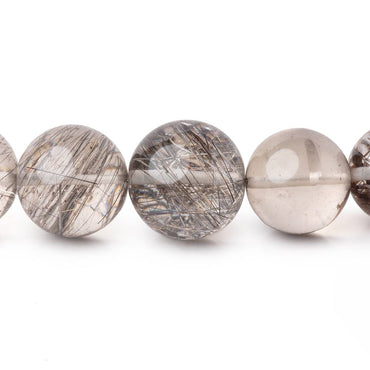 6.5-12mm Rutilated Quartz Plain Round Beads 14.5 inches 41 pieces (ONLINE ORDER ONLY)