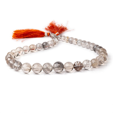 6.5-12mm Rutilated Quartz Plain Round Beads 14.5 inches 41 pieces (ONLINE ORDER ONLY)