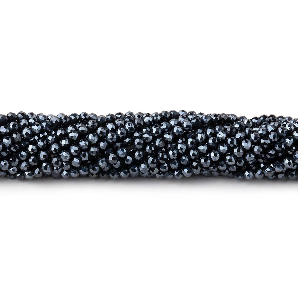 2mm Mystic Black Spinel micro-faceted rounds 13 inch 175 beads AAA (ONLINE ORDER ONLY)