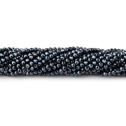 2mm Mystic Black Spinel micro-faceted rounds 13 inch 175 beads AAA (ONLINE ORDER ONLY)