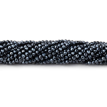 2mm Mystic Black Spinel micro-faceted rounds 13 inch 175 beads AAA (ONLINE ORDER ONLY)